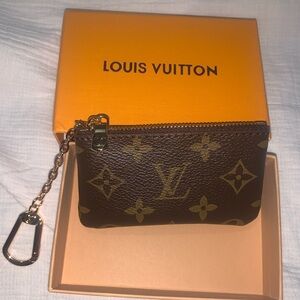 Louis Vuitton Brown Monogram Key Pouch Wallet purse